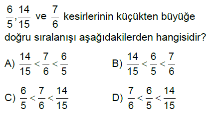 6.Sınıf Kesirler Online Test