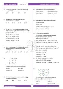 6.Sınıf Matematik 1.Dönem Genel Tekrar Testi