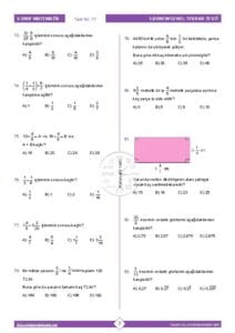 6.Sınıf Matematik 1.Dönem Genel Tekrar Testi