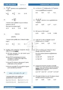 8.Sınıf Matematik 1.Dönem Genel Tekrar Testi