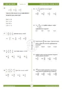 7.Sınıf Matematik 1.Dönem Genel Tekrar Testi