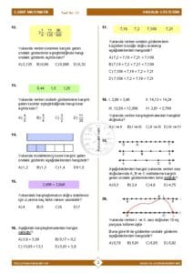 5.Sınıf Ondalık Gösterim Testi