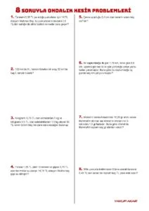6.Sınıf Ondalık Gösterim Problemleri Çalışma Kağıdı