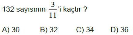 6.Sınıf Kesir Problemleri Online Test