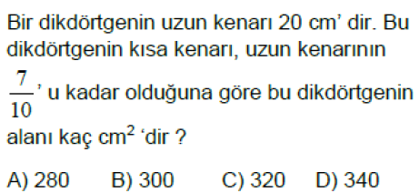 6.Sınıf Kesir Problemleri Online Test