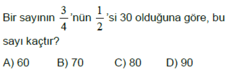 6.Sınıf Kesir Problemleri Online Test