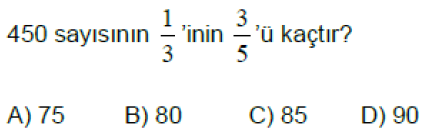 6.Sınıf Kesir Problemleri Online Test