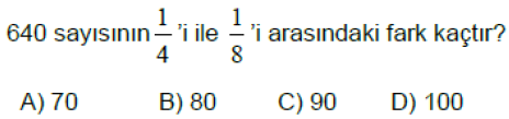 6.Sınıf Kesir Problemleri Online Test