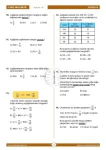 5.Sınıf Yüzdeler Testi