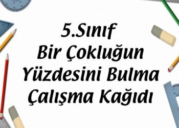5.Sınıf Bir Çokluğun Yüzdesini Bulma Çalışma Kağıdı