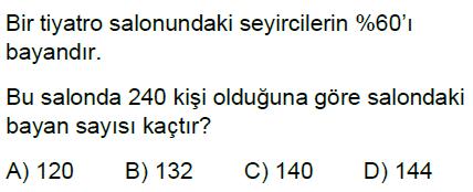 5.Sınıf Bir Çokluğun Yüzdesini Bulma Online Test