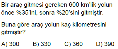 5.Sınıf Bir Çokluğun Yüzdesini Bulma Online Test