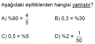 5.Sınıf Yüzdeler Online Test