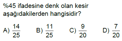 5.Sınıf Yüzdeler Online Test