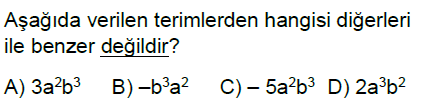 6.Sınıf Cebirsel İfadeler Online Test