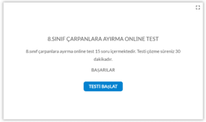 8.Sınıf Çarpanlara Ayırma Online Test