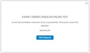 8.Sınıf Cebirsel İfadeler Online Test