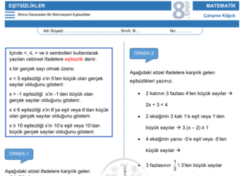 8.Sınıf Eşitsizlikler Çalışma Kağıdı