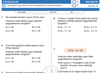 8.Sınıf Eşitsizlikler Testi