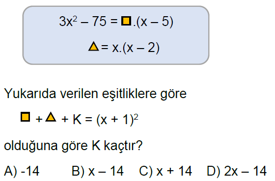 8.Sınıf Çarpanlara Ayırma Online Test