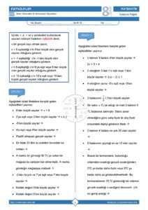 8.Sınıf Eşitsizlikler Çalışma Kağıdı