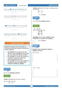 8.Sınıf Eşitsizlikler Çalışma Kağıdı