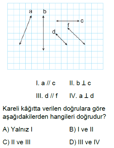 5.Sınıf Temel Geometrik Kavramlar Online Test