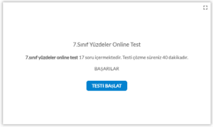 7.Sınıf Yüzdeler Online Test