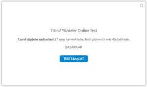 7.Sınıf Yüzdeler Online Test