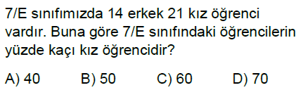 7.Sınıf Yüzdeler Online Test