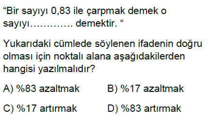 7.Sınıf Yüzdeler Online Test