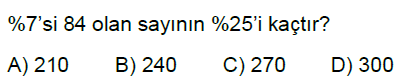 7.Sınıf Yüzdeler Online Test