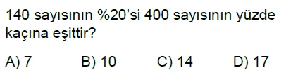 7.Sınıf Yüzdeler Online Test