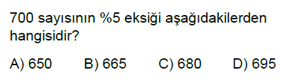7.Sınıf Yüzdeler Online Test