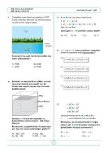 7.Sınıf Tam Sayılarla İşlemler MEB Çıkmış Sorular