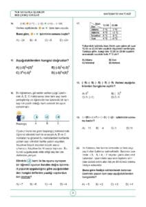 7.Sınıf Tam Sayılarla İşlemler MEB Çıkmış Sorular