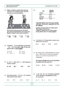 7.Sınıf Tam Sayılarla İşlemler MEB Çıkmış Sorular