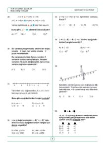 7.Sınıf Tam Sayılarla İşlemler MEB Çıkmış Sorular