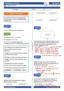8.Sınıf Aralarında Asal Sayılar Çalışma Kağıdı