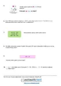 2023 - 2024 5.Sınıf Matematik 1.Dönem 1.Yazılı Soruları