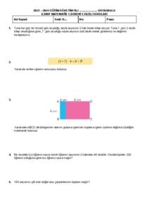 2023 - 2024 6.Sınıf Matematik 1.Dönem 1.Yazılı Soruları