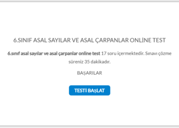 6.Sınıf Asal Sayılar ve Asal Çarpanlar Online Test