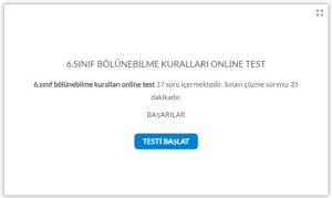 6.Sınıf Bölünebilme Kuralları Online Test