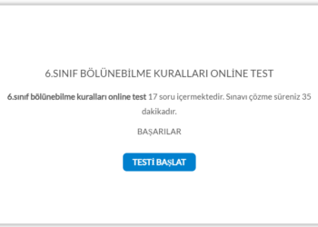 6.Sınıf Bölünebilme Kuralları Online Test