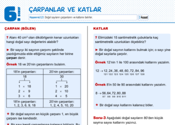6.Sınıf Çarpanlar ve Katlar Çalışma Kağıdı