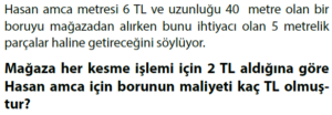 6.Sınıf Matematik 1.Dönem 1.Yazılı Soruları Online Çöz