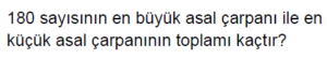 6.Sınıf Matematik 1.Dönem 1.Yazılı Soruları Online Çöz