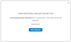 7.Sınıf Rasyonel Sayılar Online Test