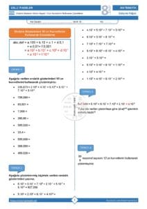 8.Sınıf Üslü İfadeler Çözümleme Çalışma Kağıdı