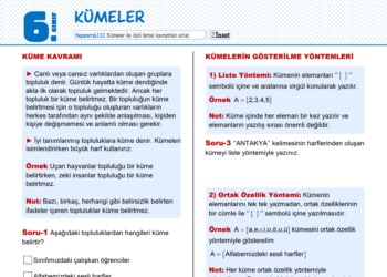 6.Sınıf Kümeler Çalışma Kağıdı